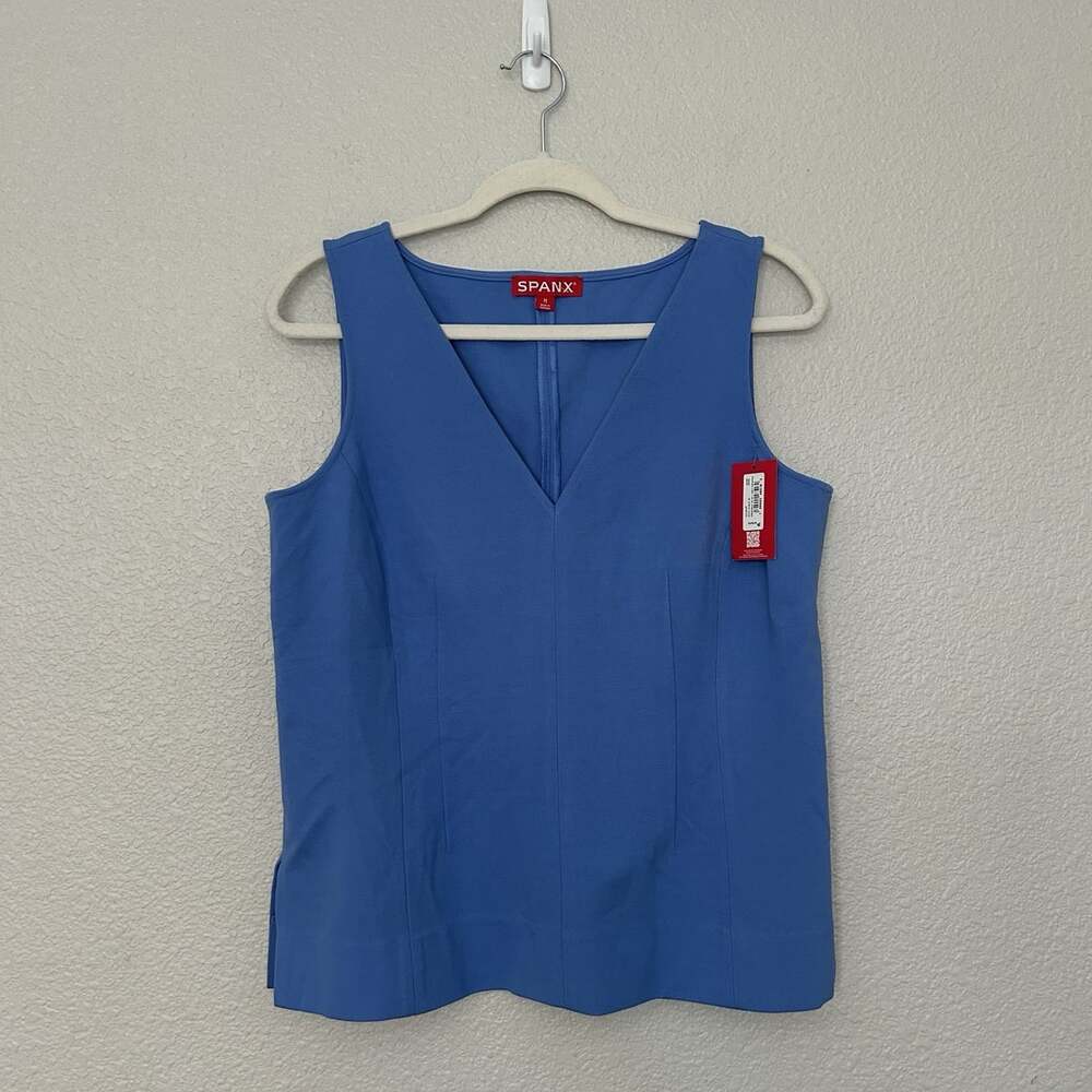Spanx New With Tags Sleeveless V-Neck Tank In Blue Size Medium